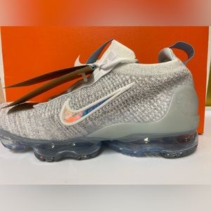 New Nike Air Vapormax 2021 FK White White Aura DB1550-102 GS / Women SZ 6.5Y